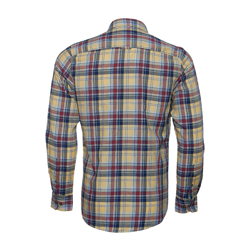 Bare Brown Yellow and Multi-Color Plaid Button-Down Shirt