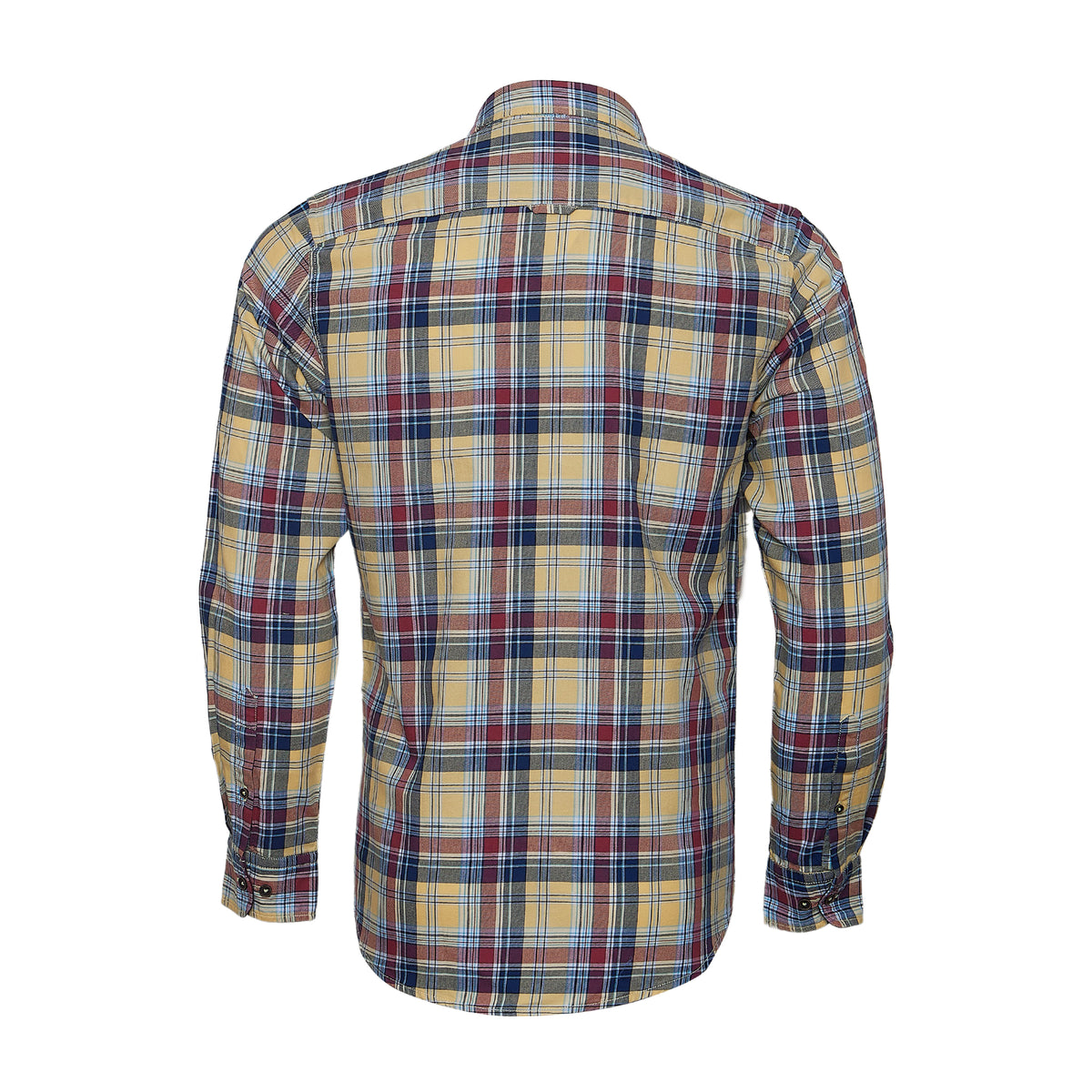 Bare Brown Yellow and Multi-Color Plaid Button-Down Shirt