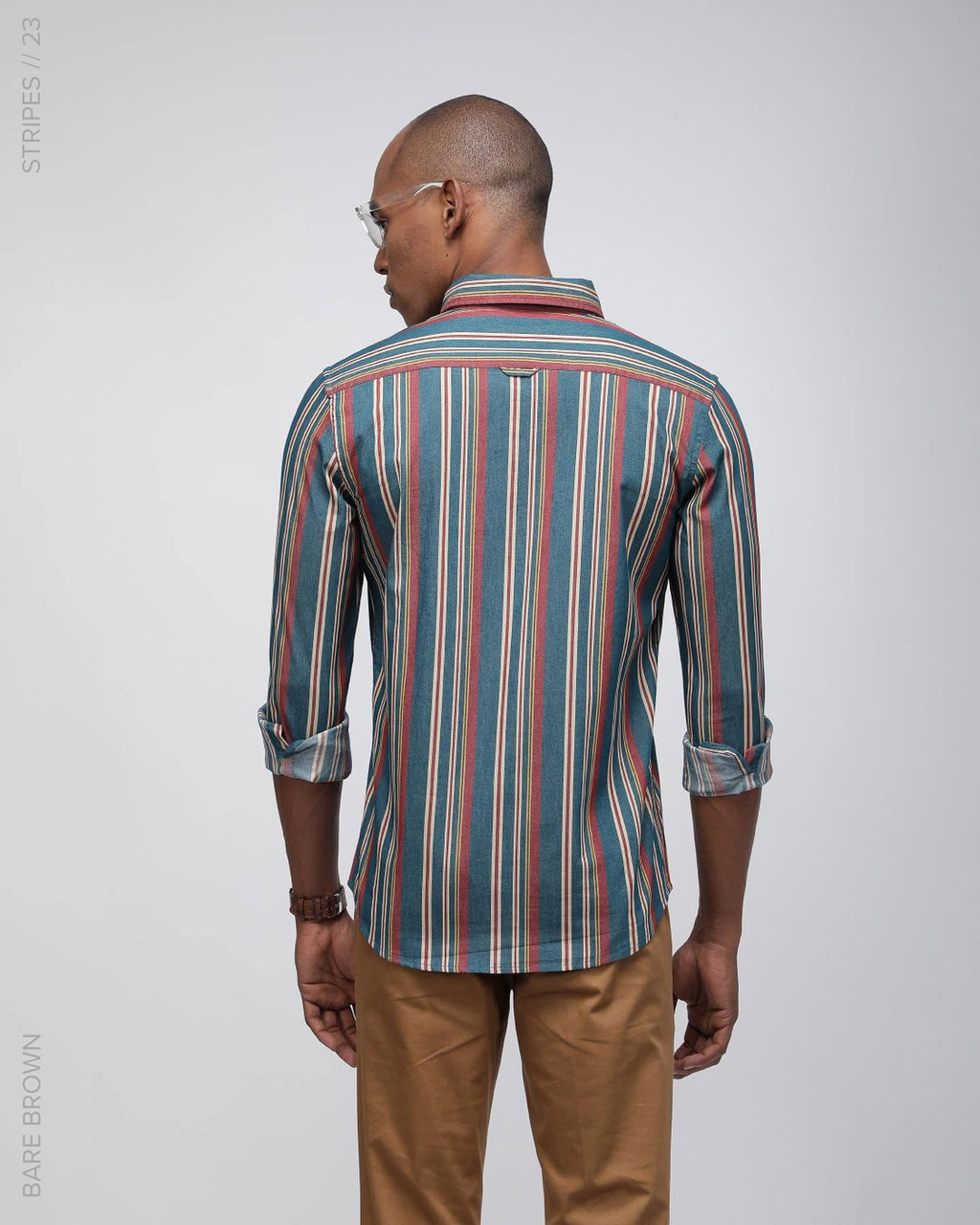 Bare Brown Multi Stripe Shirt Green