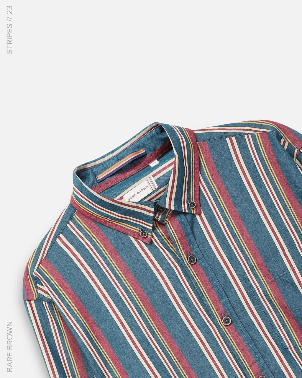 Bare Brown Multi Stripe Shirt Green