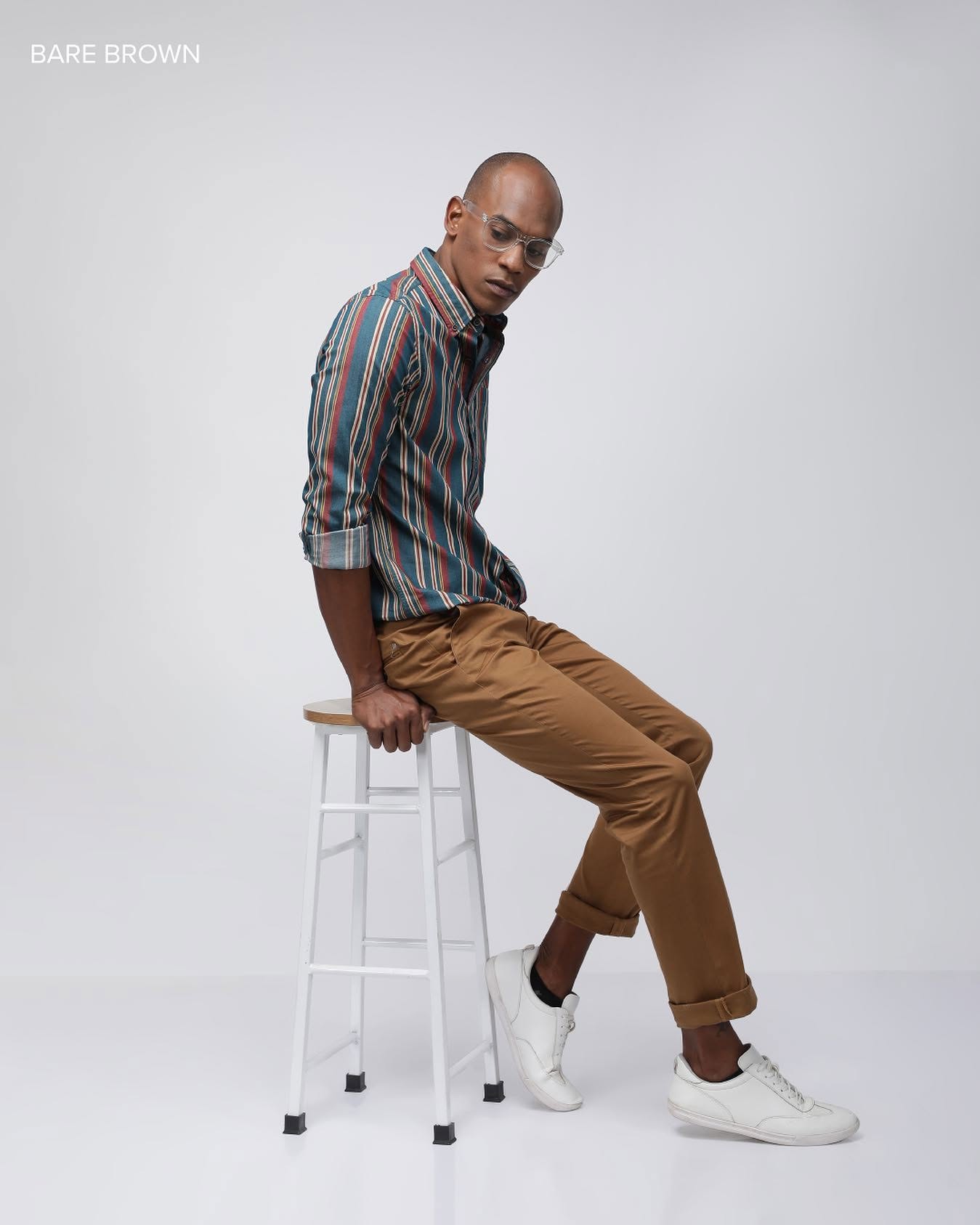 Bare Brown Multi Stripe Shirt Green