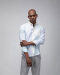 Bare Brown Light Green Stripe Cotton Shirt