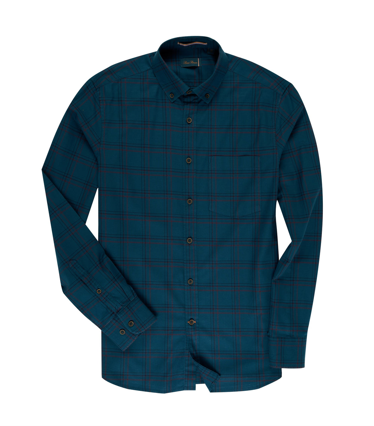 Bare Brown Classic Check Long Sleeve Shirt – Dark Teal