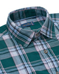 Bare Brown Tartan Plaid Long Sleeve Cotton Shirt – Teal & Pink
