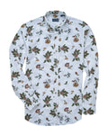 Bare Brown Vintage Floral Print Long Sleeve Cotton Shirt