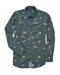 Bare Brown Vintage Floral Print Long Sleeve Cotton Shirt – Sage Green