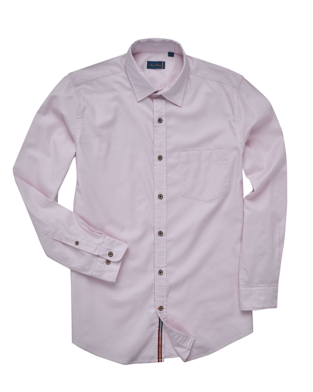 Bare Brown Solid Soft Pink Long Sleeve Shirt