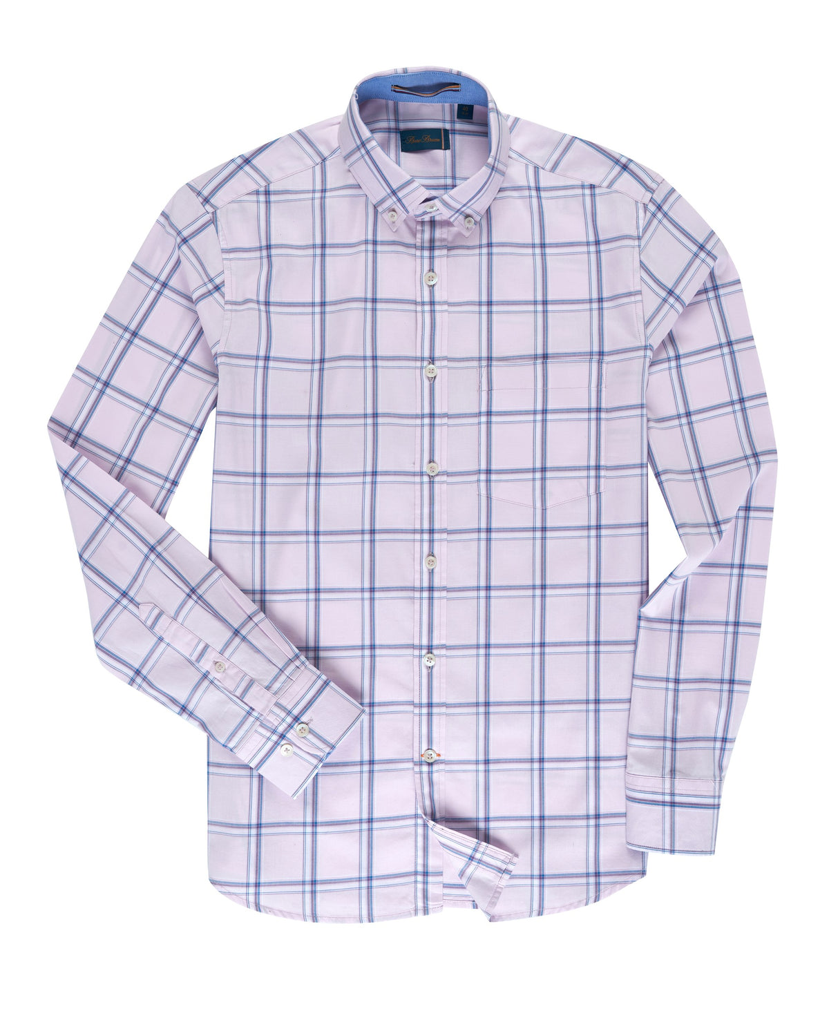Bare Brown Men's Pink & Blue Plaid Button-Down Shirt
