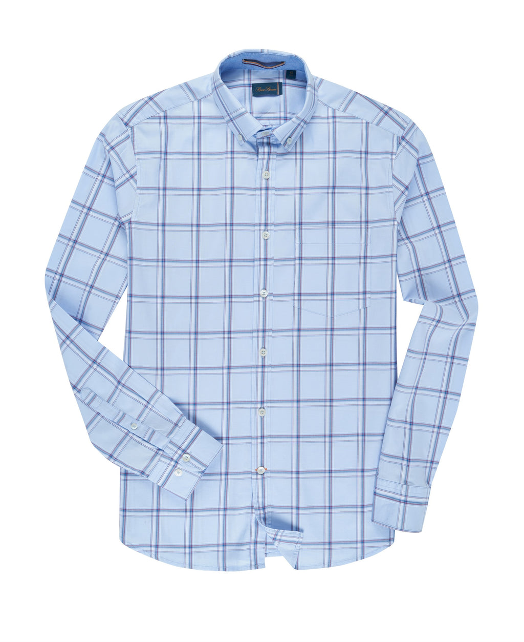 Bare Brown Classic Check Long Sleeve Shirt Light Blue