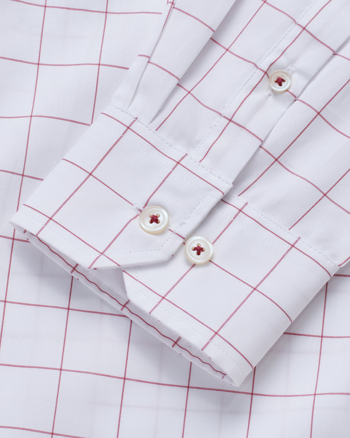 Bare Brown Check Cotton Long Sleeve Shirt – White & Red