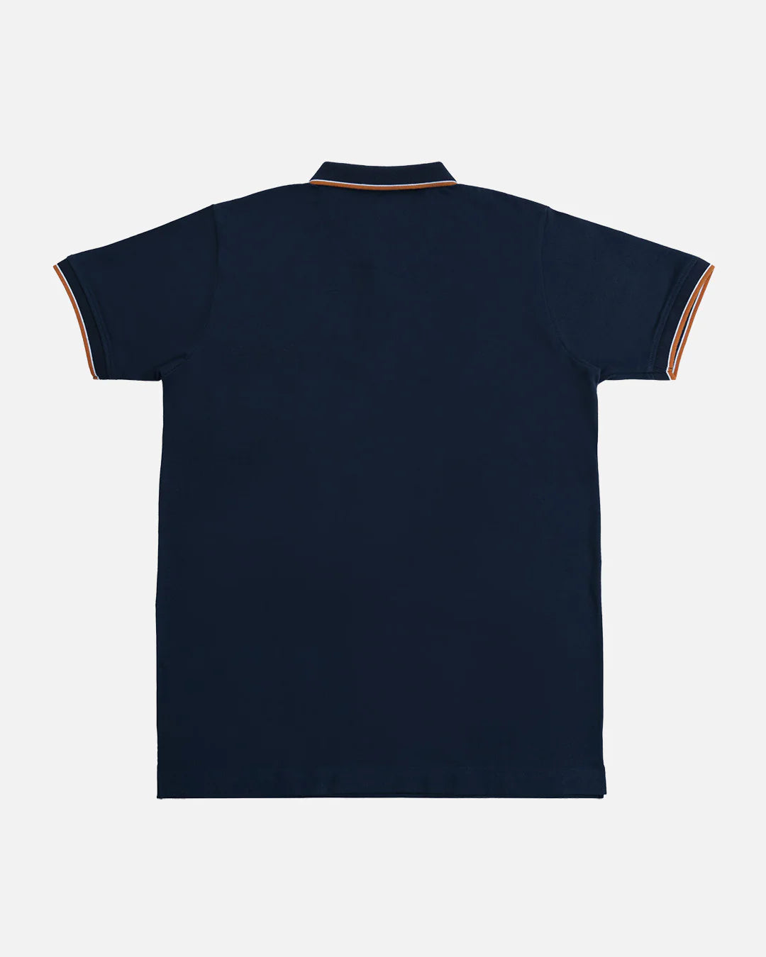 Bare Brown Navy Blue Slim Fit Lightweight Polo T-Shirt with Double Tipping