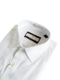 Bare Brown long sleeve classic white micro-texture shirt