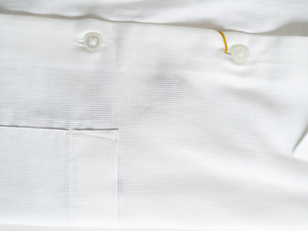 Bare Brown long sleeve classic white micro-texture shirt