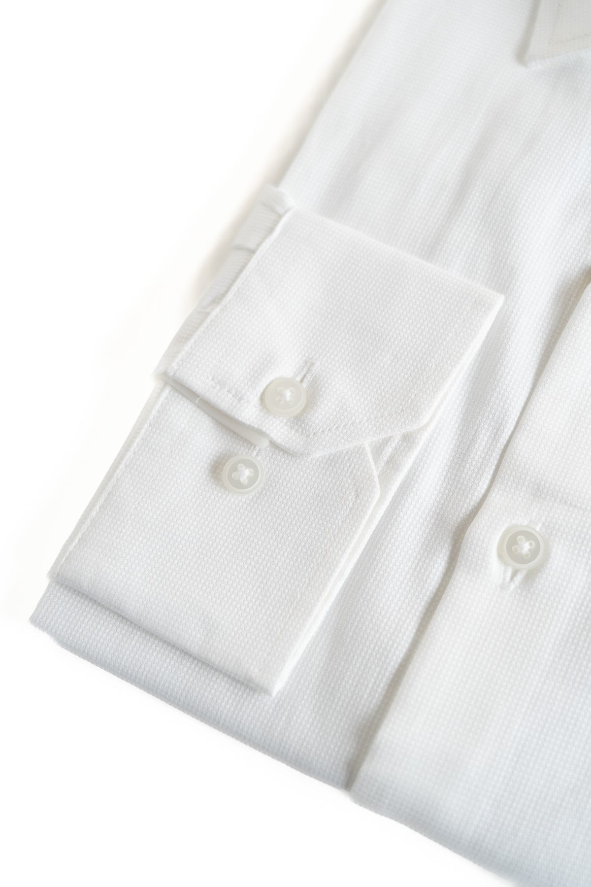 Bare Brown long sleeve classic white micro-texture shirt