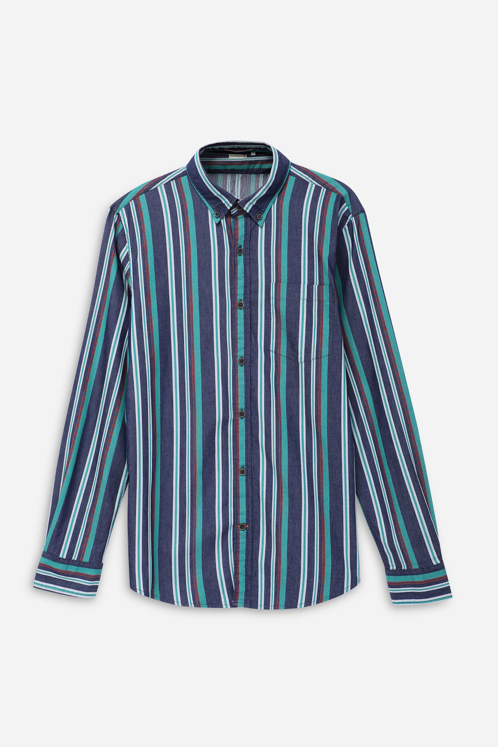Bare Brown Multi Stripe Shirt Navy Blue