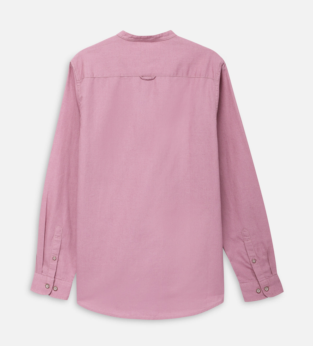 Bare Brown Grandad Collar Long Sleeve Shirt – Dusty Pink