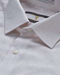 Bare Brown long sleeve textured White Formal Shirt