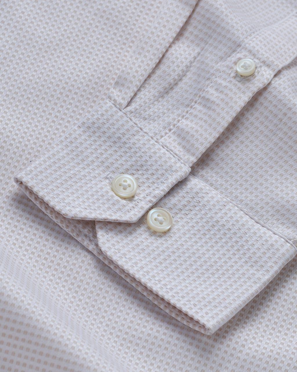 Bare Brown long sleeve textured White Formal Shirt
