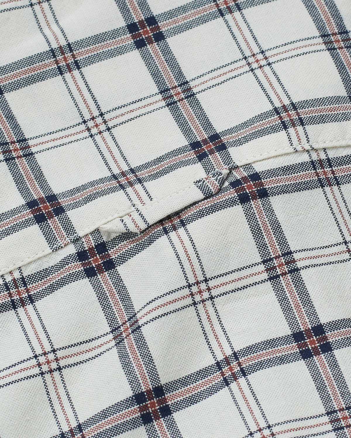 Bare Brown Off-White & Navy Plaid Casual Shirt
