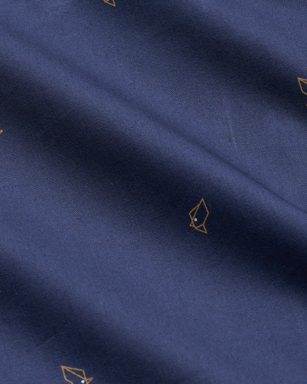 Bare Brown Motif Cotton Long Sleeve Shirt Navy Blue