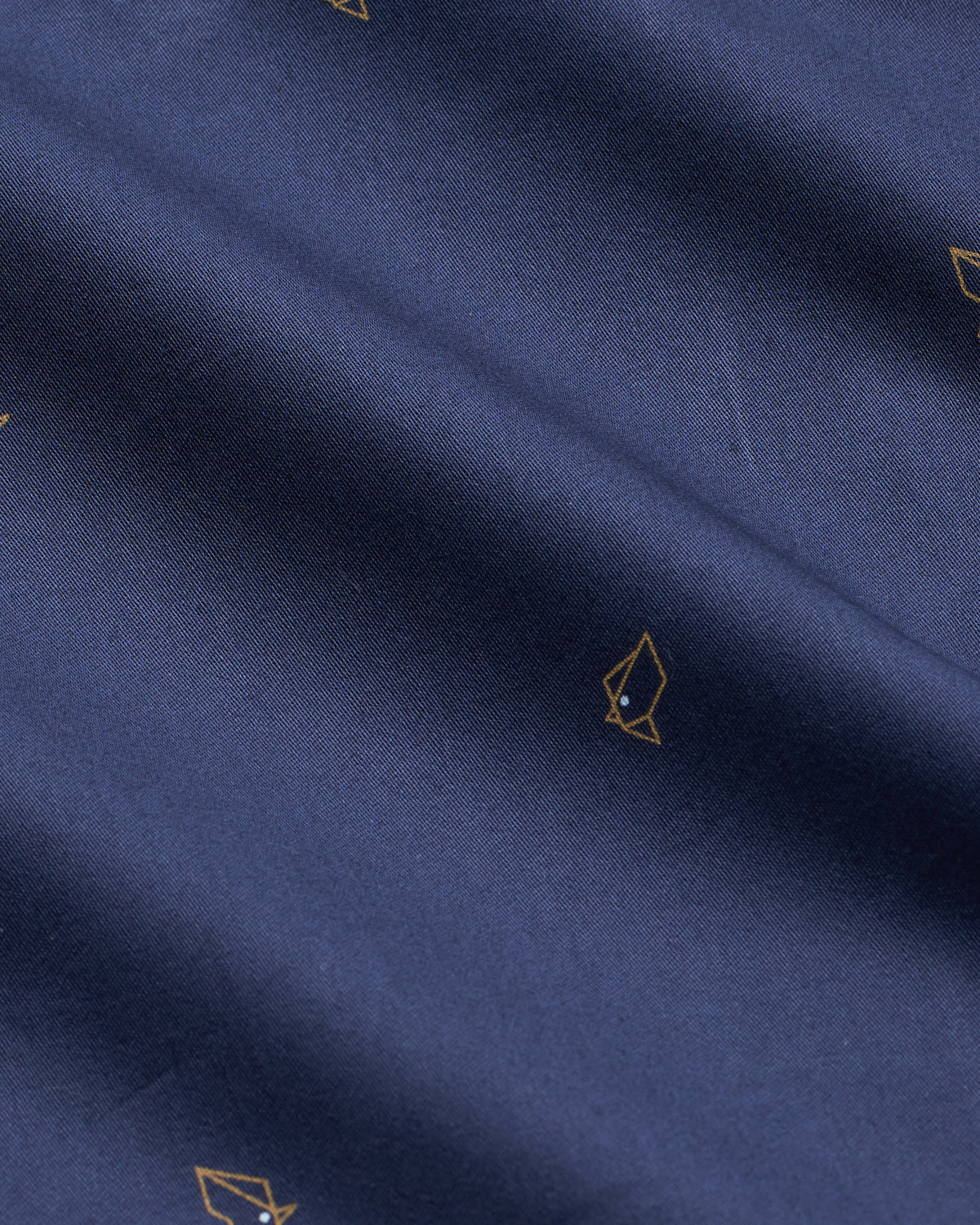 Bare Brown Motif Cotton Long Sleeve Shirt Navy Blue