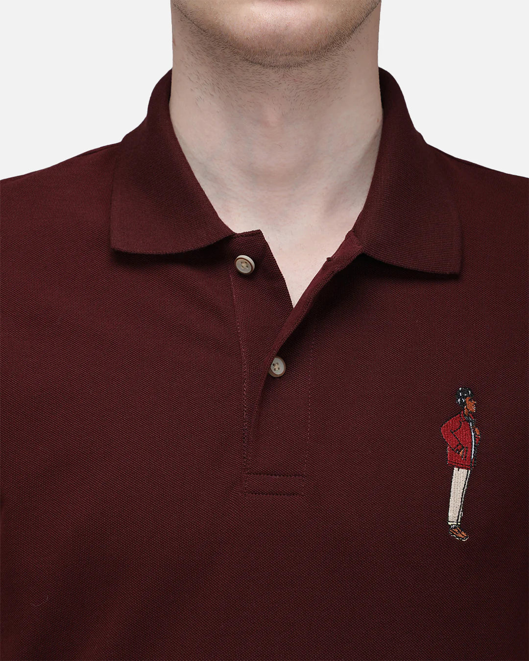 Mr.Brown Maroon Slim Fit Lightweight Polo T-Shirt